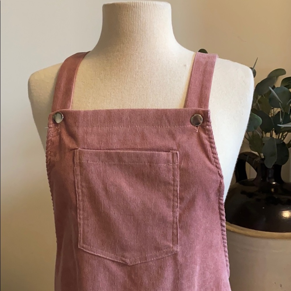 Shein Pink Corduroy Overall Dress Size Large